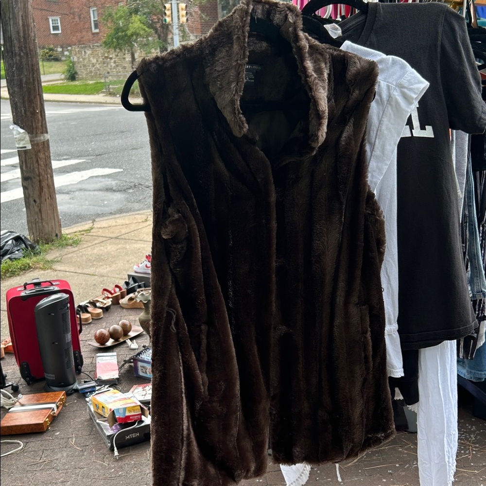 Robert Louis Brown Faux Fur Vest
